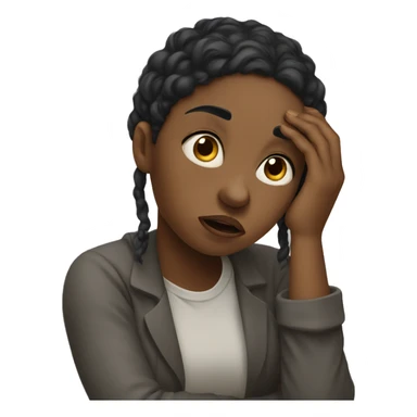 distraught black girl who is stressed sticker