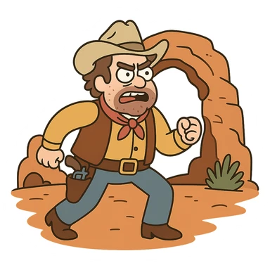 The Opening in flat toon style sticker