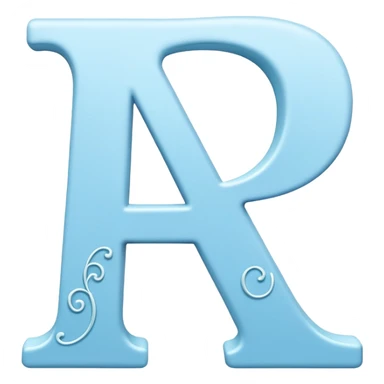 Light-blue romantic alphabet letter sticker