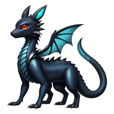 Sophisticated Modern Gothic Gloomy Futuristic Scaly Cyber-Salandit-Umbreon-Litten-Hybrid (Full body) sticker