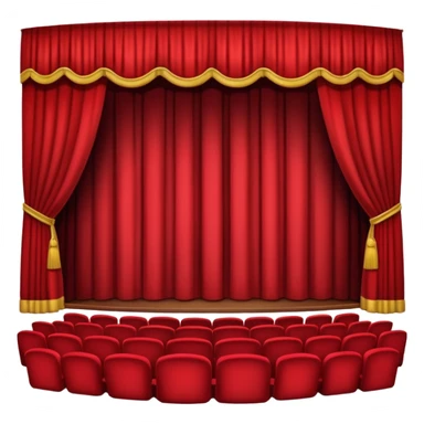 An emoji of a empty theatre stage with red curtains simple sticker