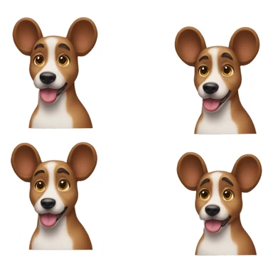 A dog wearing Minnie Mouse ears sticker
