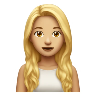 Orangish blonde girl portrait looking at viewer sticker