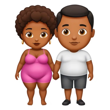 slim short man and fat black woman love sticker