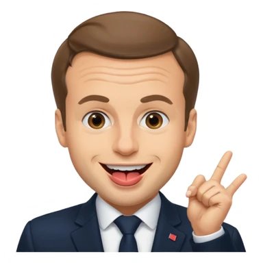 macron qui tire la langue sticker