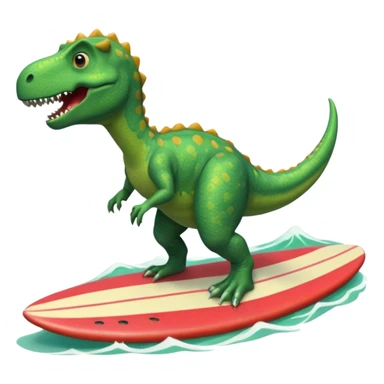 dinosaur is surfing sticker