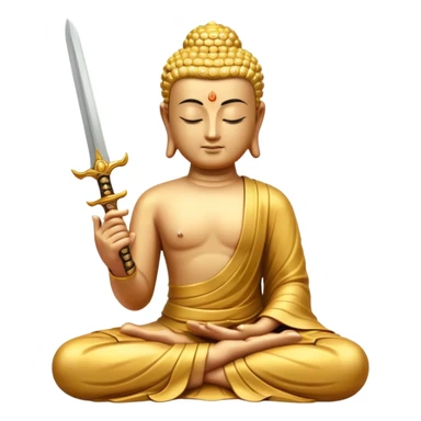 Meditating Buddha holding a sword sticker