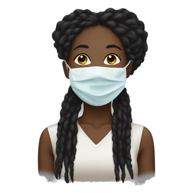 Skincare black woman with a face mask and dreadlocks sticker