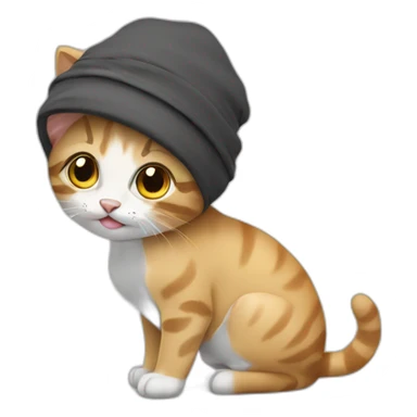 Cute cat with durag hat sticker