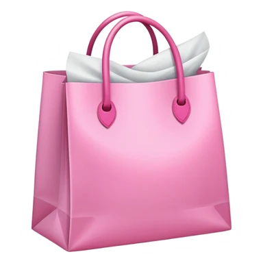 Pink bag with tissue paper sticker