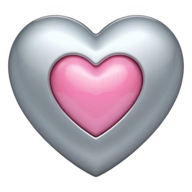 platinum heart with one mini pink heart inside of it  sticker