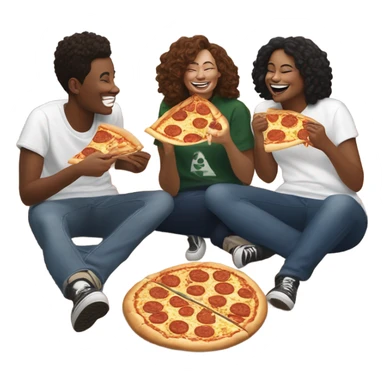 Three white skin Columbia college students eating pizza downtown and enjoying beer  sticker