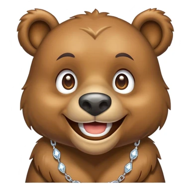 bear smile with diamond chains sticker