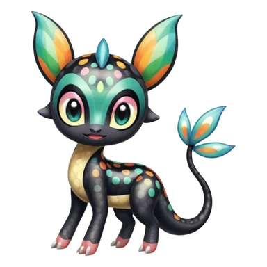Colorful Exotic Striped Spotted Dotted dusted Glossy Shiny Meloetta-Vernid-Trico-Toothless-Kirby-Fakémon-creature-hybrid sticker