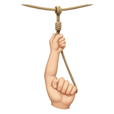 hand letting go a rope fall sticker