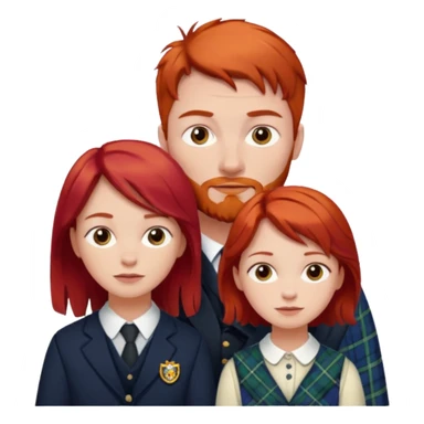 scottish family with son and daughter sticker