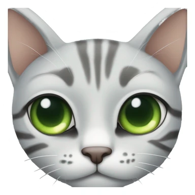 Gato gris atigrado ojos verdes sticker