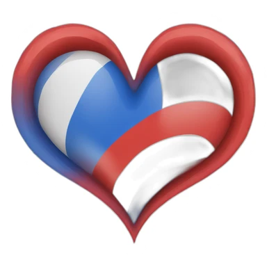 heart in the hues of the Russian flag sticker