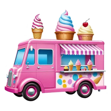 Barbie’s 4wd 1937 racing ice cream dream house food truck  sticker