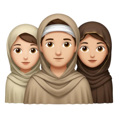 1 man with short hair and 3 veiled women sticker