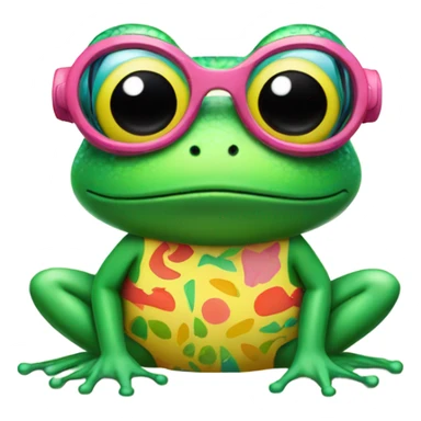 frog in a bathing suit  sticker