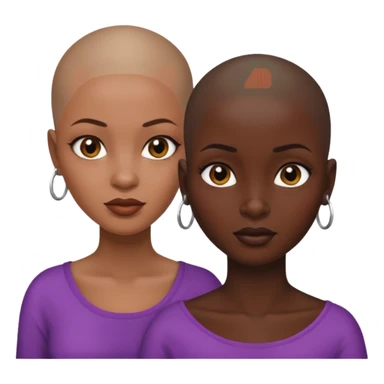 Ma meilleur amie africaine et moi (femme) africaine tous deux cheveux rasé sticker