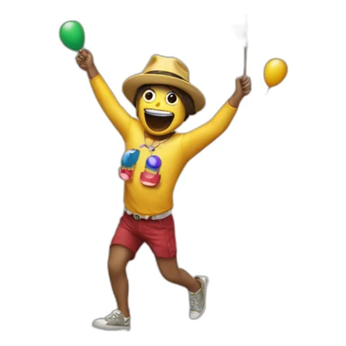 crazy party with small colobian flag sticker