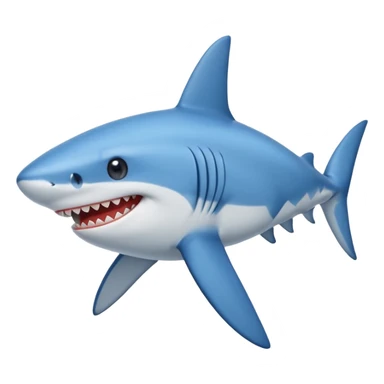 cartoonist blue shark wearing shirt sticker