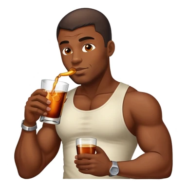 Buff black man sipping Hennessy  sticker