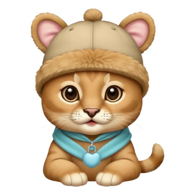 puma wearing a baby hat sticker