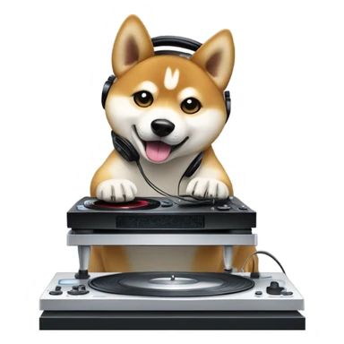 Shiba disc jockey sticker