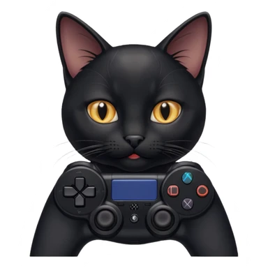 black cat homme-avec-manette-ps4 sticker