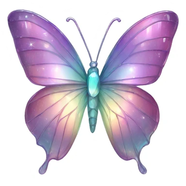 Sparkly glossy Pastel iridescent glass crystal butterfly sticker
