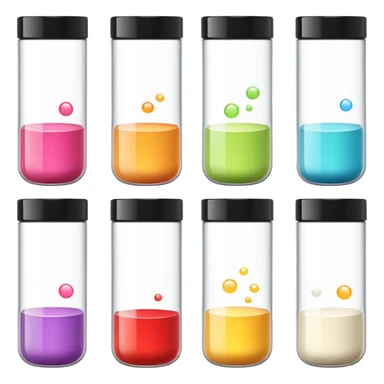 emoji of beauty tubes and jar with brand labels, minimalistic design sticker