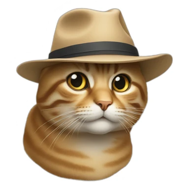 Un chat fier avec un chapeau sticker