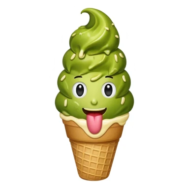 Pickle eating ice cream cone sticker