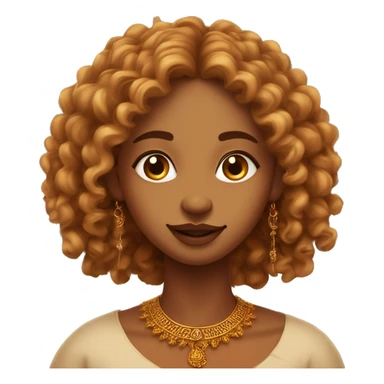 Long curly indian girl with wheatish skin with a golden nose ring. Thin angular face. Sharp jawline and nose. Big lips. With Rudraksha mala in neck. sticker