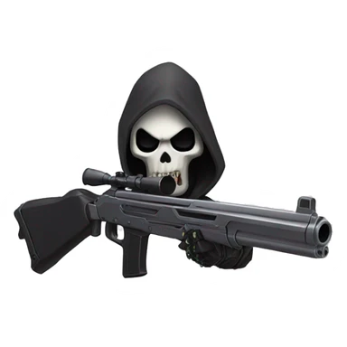 reaper from overwatch, holding his twin shotgun, shooting his ultimate move death blossom sticker