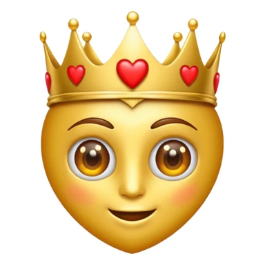 Un emoji con una corona y los ojos enamorados  sticker