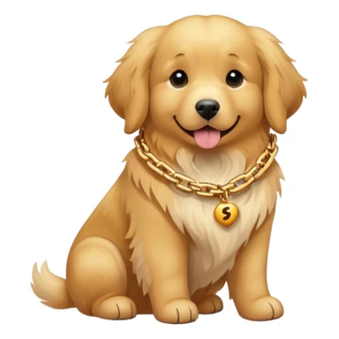 Dog wearing chain that says six seven sticker