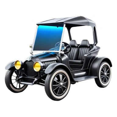 Mad max luxurious survival apocalypse ghostly sporty antique electric Darth Vader’s Batman-armored 1926 black graphite colored enclosed twin seat town buggy with horizontal holographic 3d stars painted on the body sides and neon under glow  sticker