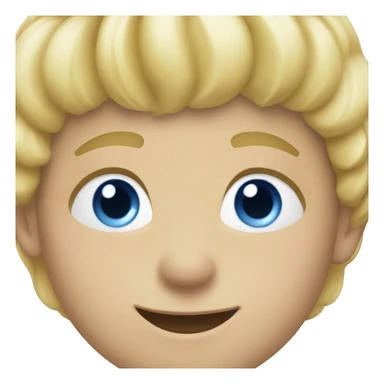 smiling blonde boy indoors with blue eyes  sticker