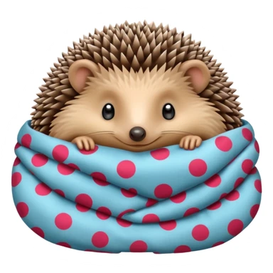 hedgehog in tiny pajamas curled up sticker