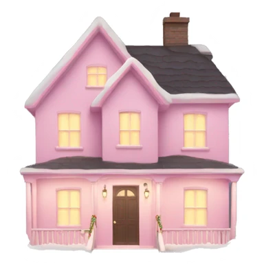 House with light pink Christmas lights  sticker