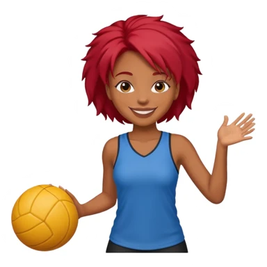 black woman who play ball with red hair sticker