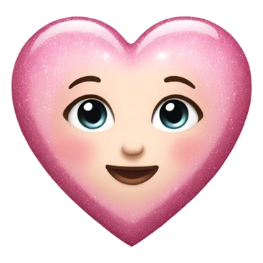 baby pink heart with glitter sticker