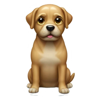 Dog in glass with top sticker