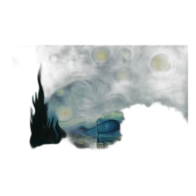 tableau nuit étoilée de van gogh sticker