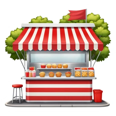 small roadside foodstall, front facing sticker