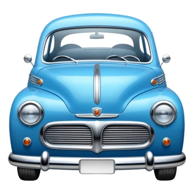 blue small retro car front sticker